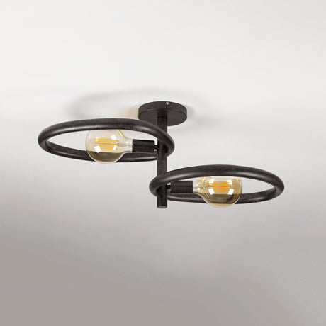 Loftslamp Nova Duo 2-lys - Sort Metal 