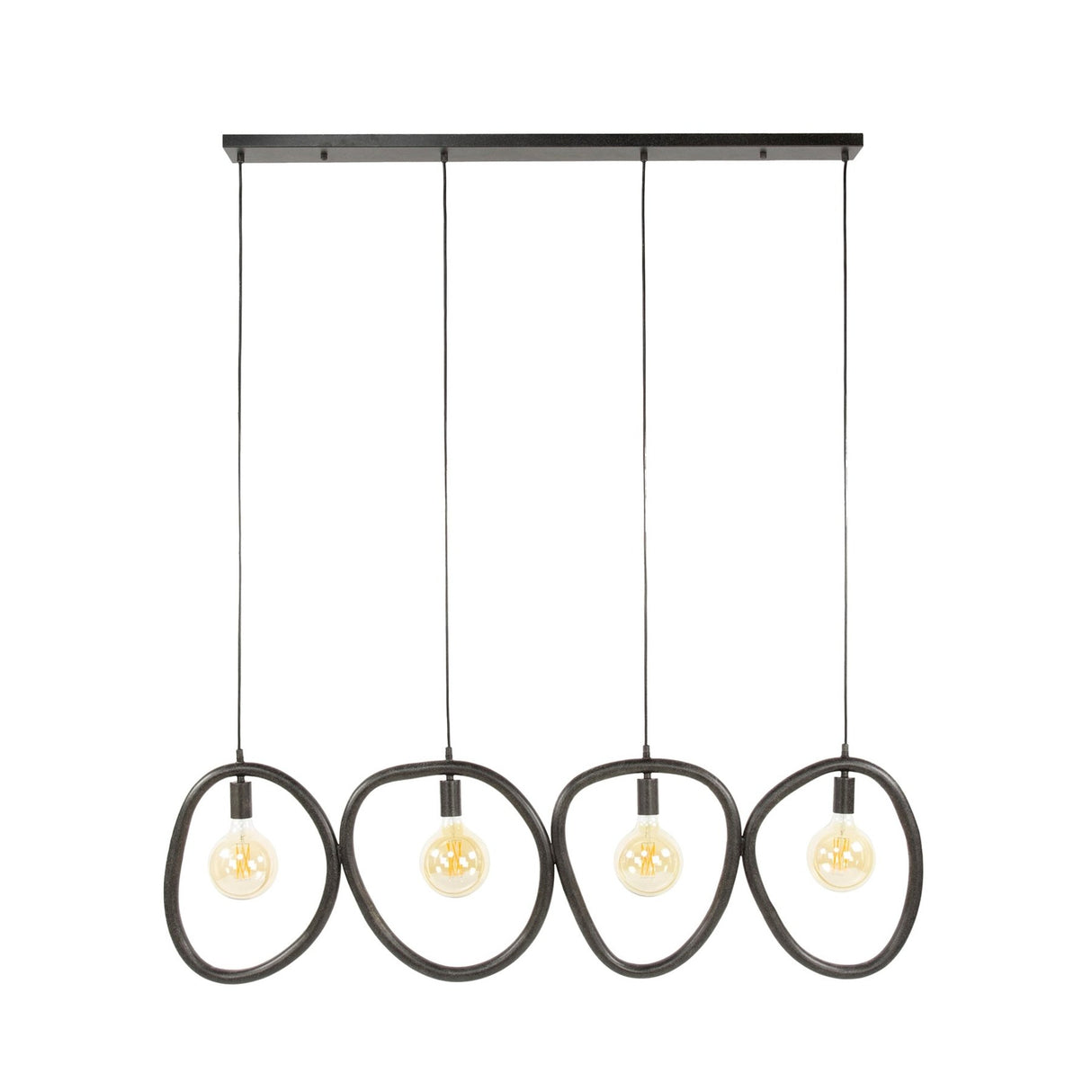 Hængelampe Nova 4-lys Sort Metal 140 cm 