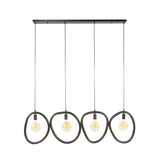 Hængelampe Nova 4-lys Sort Metal 140 cm 