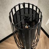 Vloerlamp Liora 4-lichts cylinder mesh zwart 150 cm