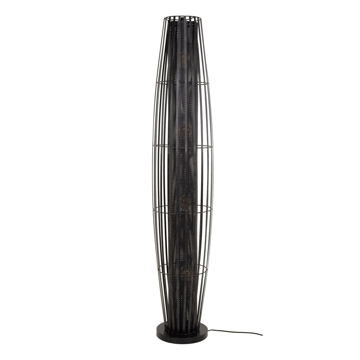 Vloerlamp Liora 4-lichts cylinder mesh zwart 150 cm