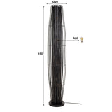 Vloerlamp Liora 4-lichts cylinder mesh zwart 150 cm