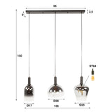 Hængelampe Nexus 3-lys Sort Metal 105 cm 