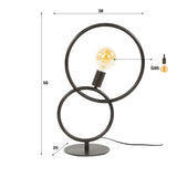 Bordlampe Bue 1-lys – Sort Metal 