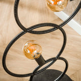 Sort gulvlamp med 3 lys, industriel, 140 cm 