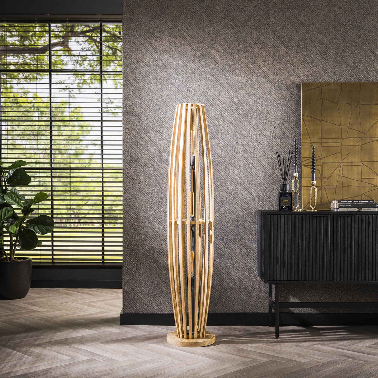 Gulvlampe Jalou mangotræ 3 lyskilder