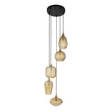 Hanglampen - Glazen Hanglamp Olaf 5 - lichts Amber Goud - Dimehouse
