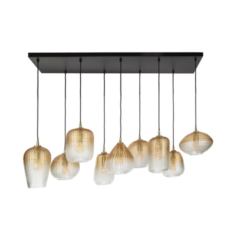 Hanglampen - Glazen hanglamp Feline 9L amberkleurig - Dimehouse