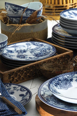 ZG24Y2420939016 Blå Hvid 100% PORCELÆN