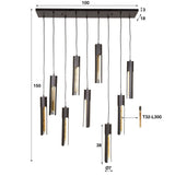 Hanglamp Judy 9-lichts zwart