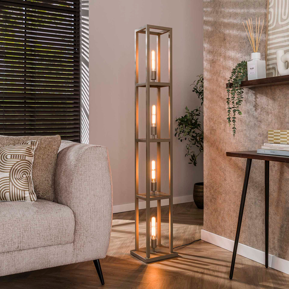Design gulvlampe Nova 4-lys - Beige - 160 cm 