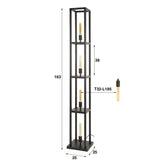 Industriel gulvlampe Ardon 4-lys - Sort metal 