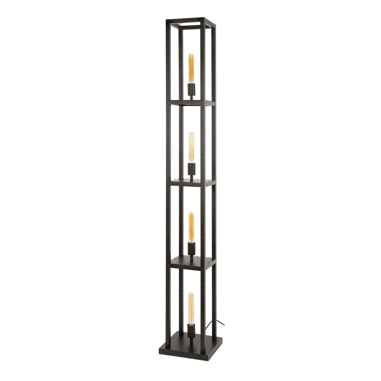 Industriel gulvlampe Ardon 4-lys - Sort metal 