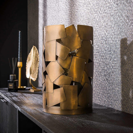 Bordlampe Manoa cylinder bronze antik metal