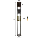 Væglampe Nox 3-lys Sort Metal 175 cm 