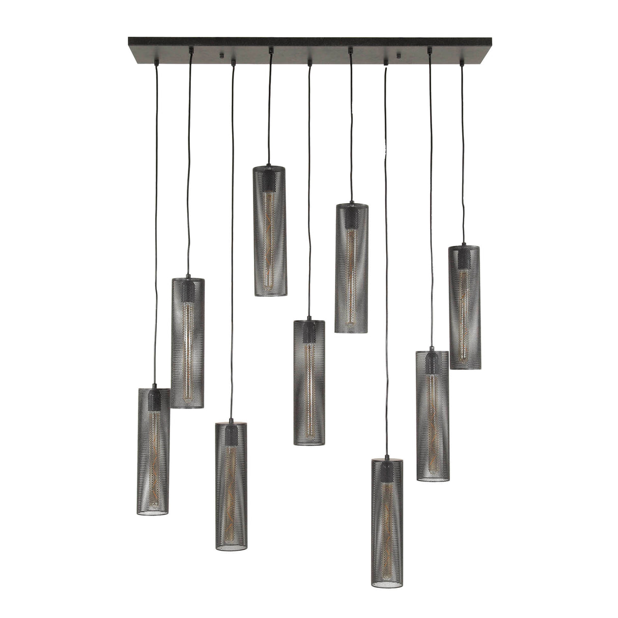 Hængelampe Zavi 9-light mesh sort