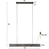 Hængelampe Zavi 120 cm mesh sort
