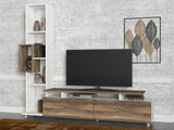 TV møbelsæt Tulip Hvid Valnød Melamin 160x166,7x29,5 cm