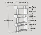 Design reol hvid melamin Blok 60x165x19,5 cm
