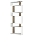 Design reol hvid med valnød melamin Blok 60x165x19,5 cm