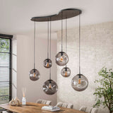 Industriel Pendellampe Nova Sort 6-lys Bænk 135 cm 