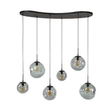 Industriel Pendellampe Nova Sort 6-lys Bænk 135 cm 