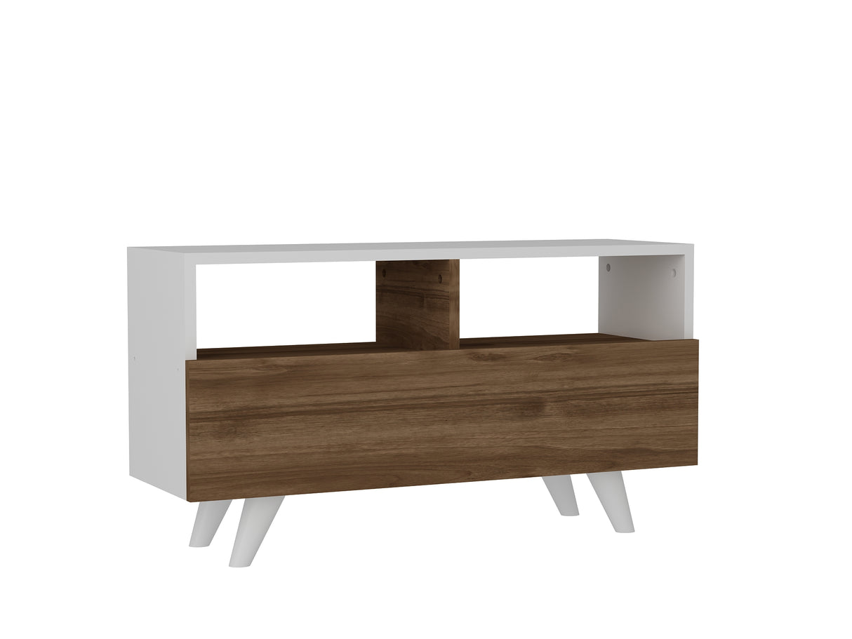 TV Meubels - TV Meubel Novella Wit Walnoot Melamine 90x50,6x29,5 cm - Dimehouse