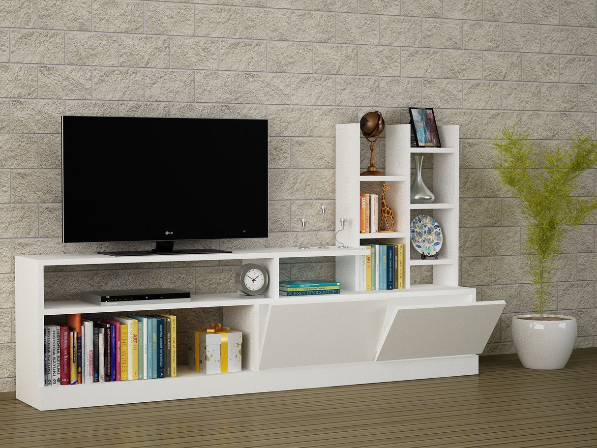 TV Møbelsæt Dolunay Hvid Melamin 164,4x91,3x25 cm