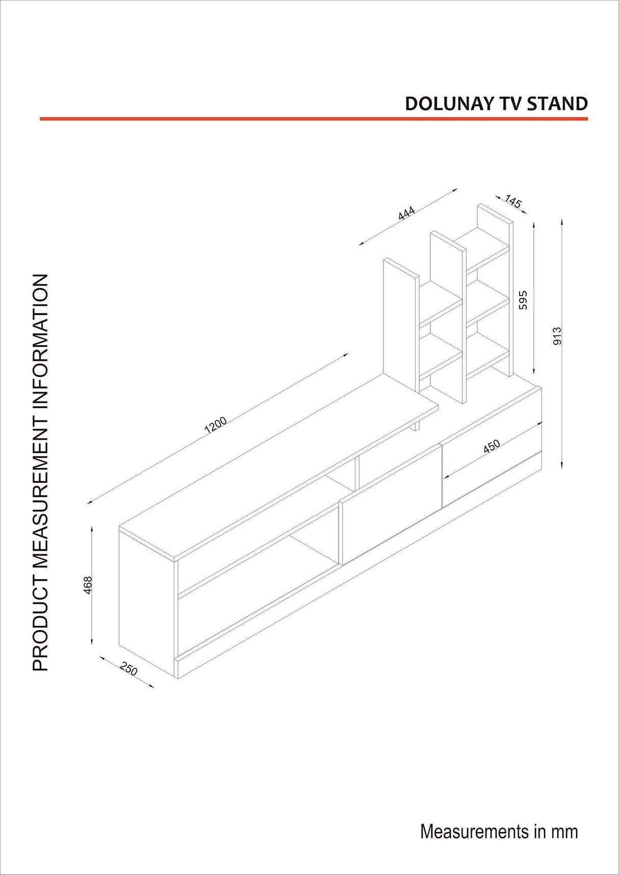 TV Møbelsæt Dolunay Hvid Melamin 164,4x91,3x25 cm