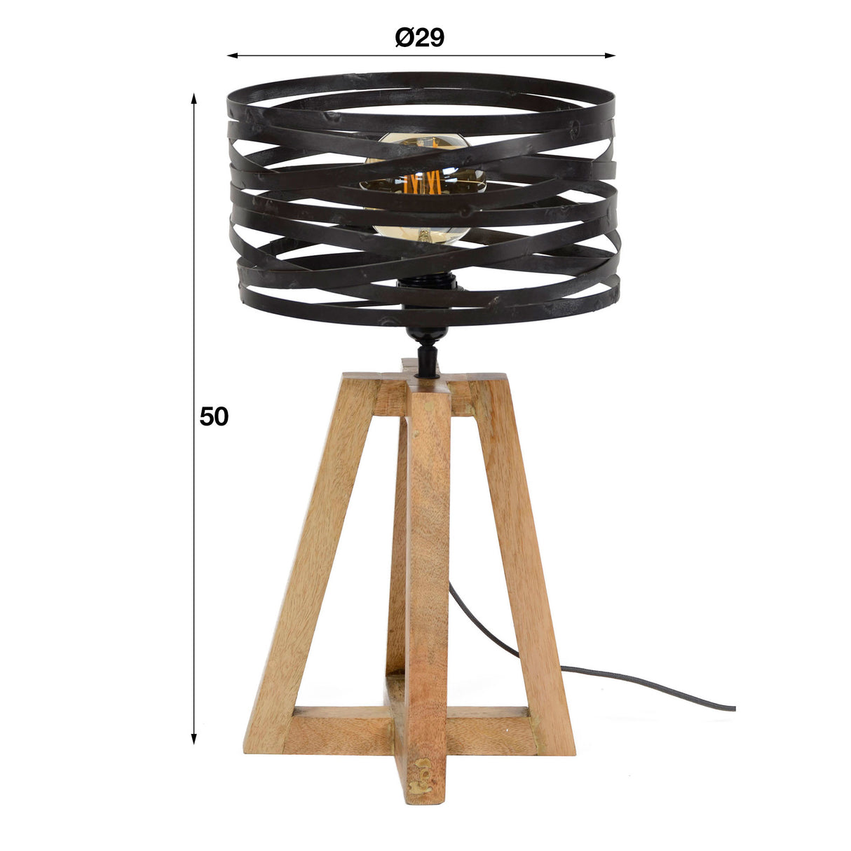 Bordlampe Twist DH Interiør Grå LxBxH 48x38x38 Skifergrå Hvid fotostørrelsesindikation
