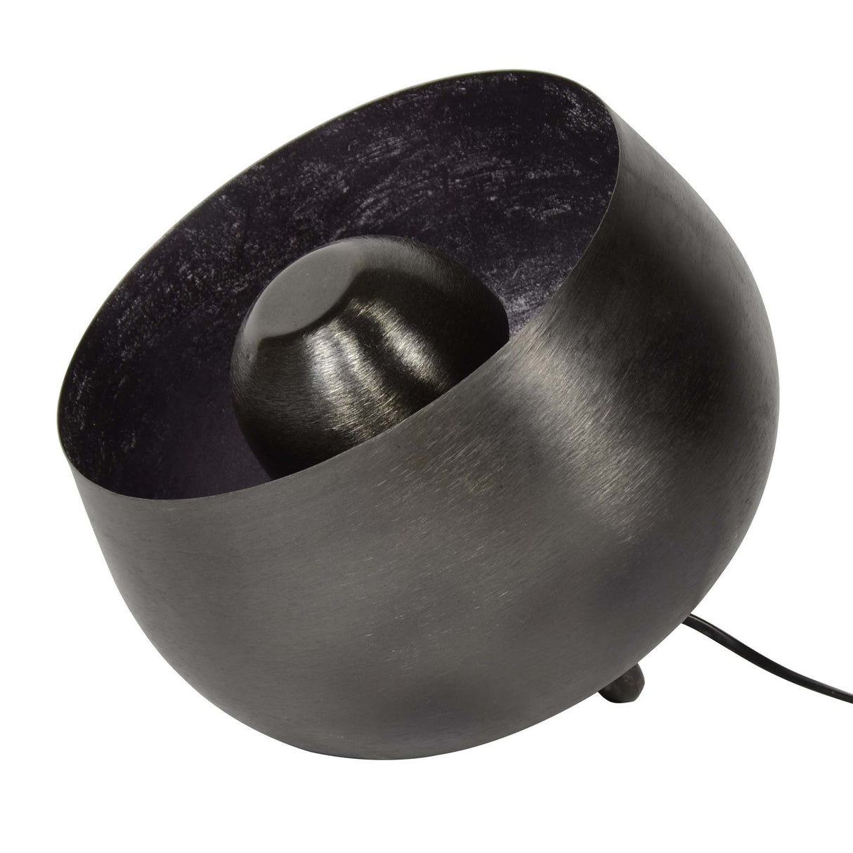 Bordlampe Basel DH Interiør Sort LxBxH 31x29x29 Nikkel Hvid foto diagonalt set forfra