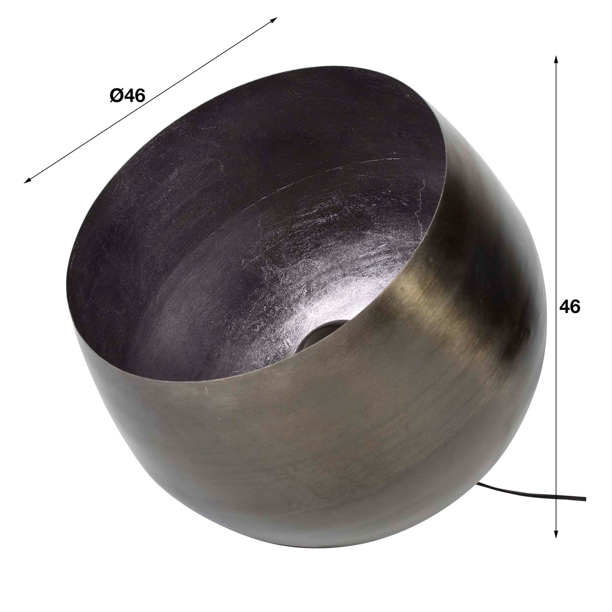 Bordlampe Basel DH Interiør Sort LxBxH 52x51x51 Nikkel Atmosfærisk foto diagonalt set forfra