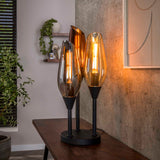 Nora 3-lys bordlampe sort 