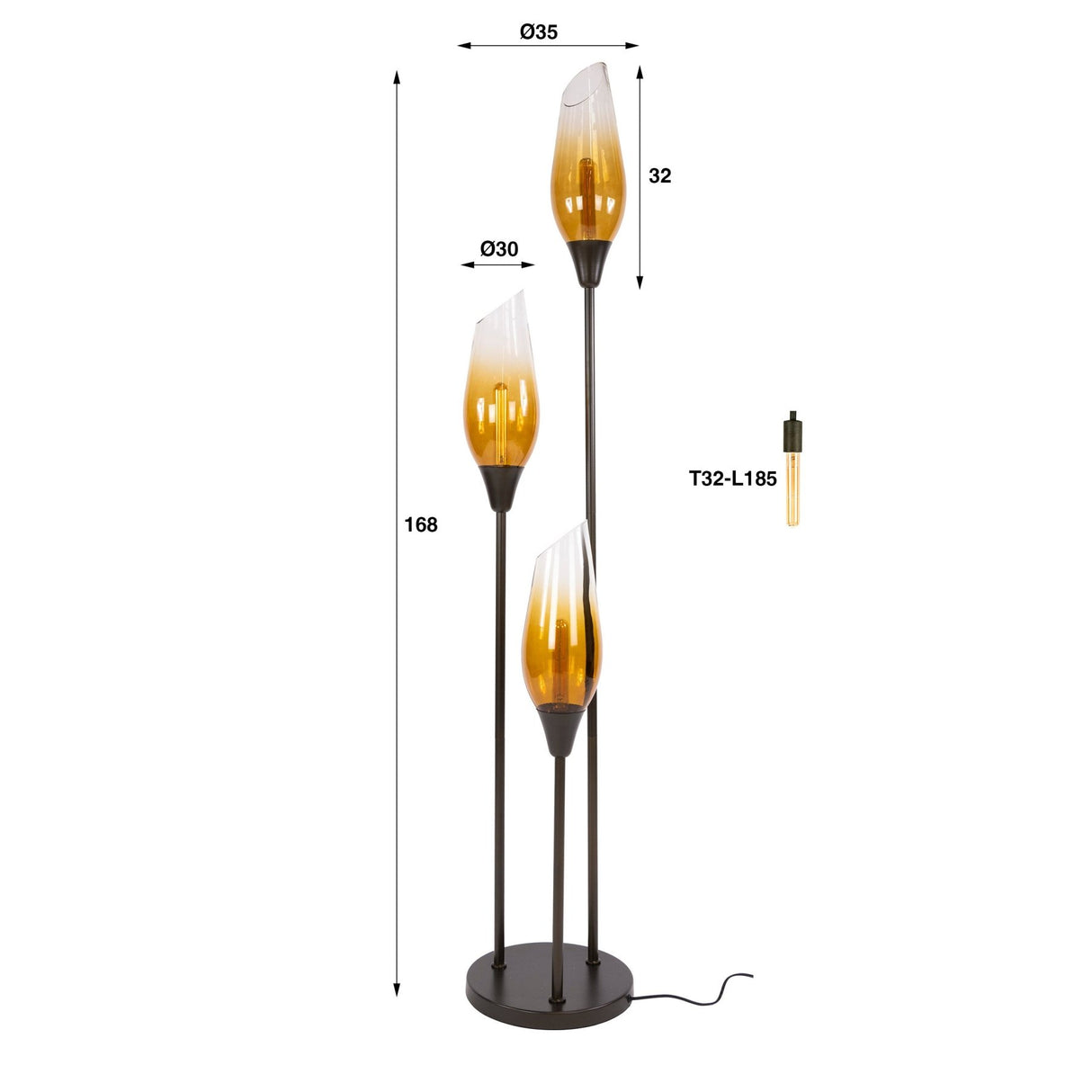 Gulvlampe cocoon i sienna brun