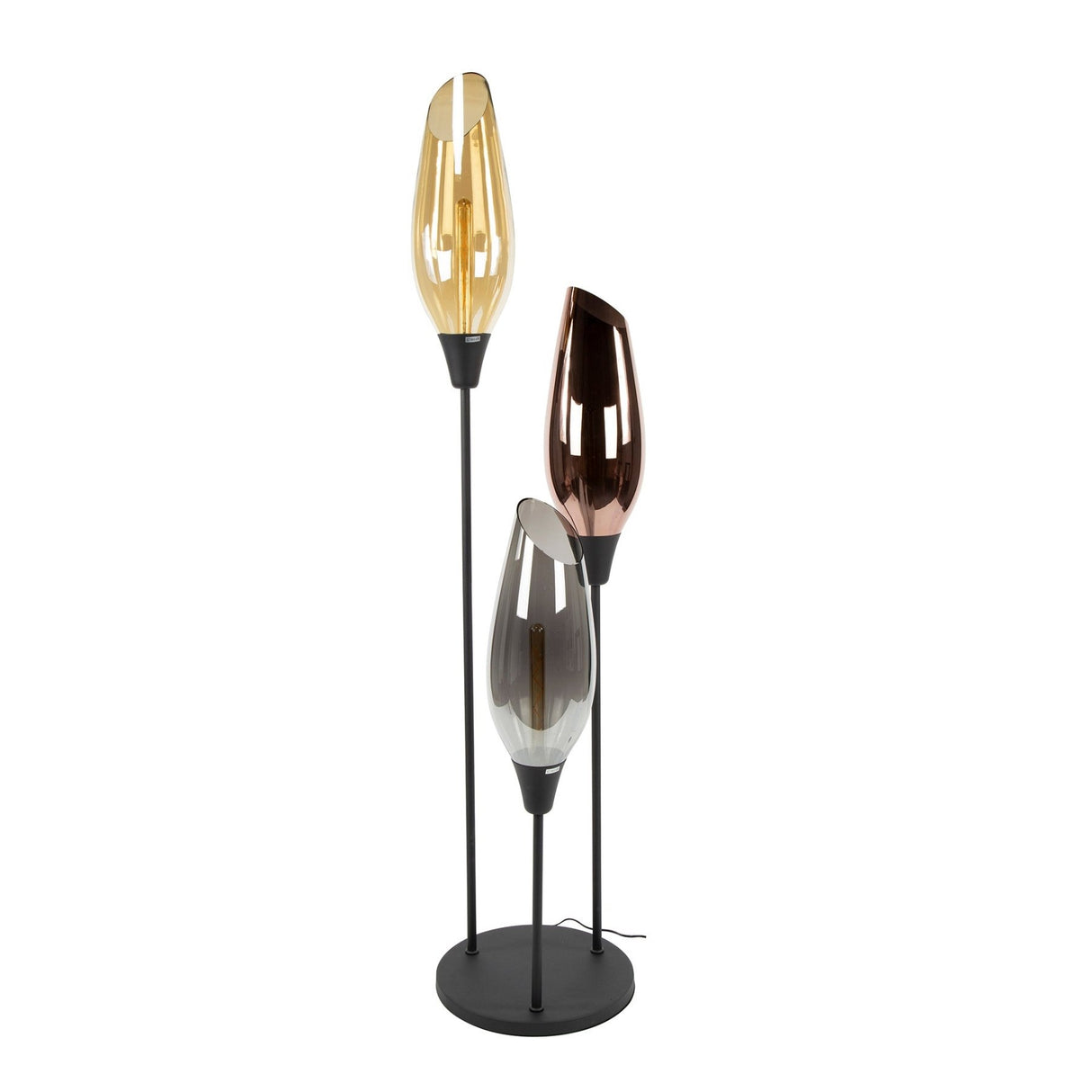 Gulvlampe Coco 3-lys farvet glas 