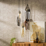 Hanglampen - Moderne Hanglamp Coco getrapt 5 - lichts gekleurd glas - Dimehouse