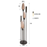 Vloerlamp Cocoon 5-lichts bruin frosted