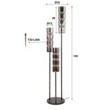 Gulvlampe Kik 3-lys trincylinderglas