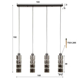 Hængelampe Kik 4-lys cylinderglas