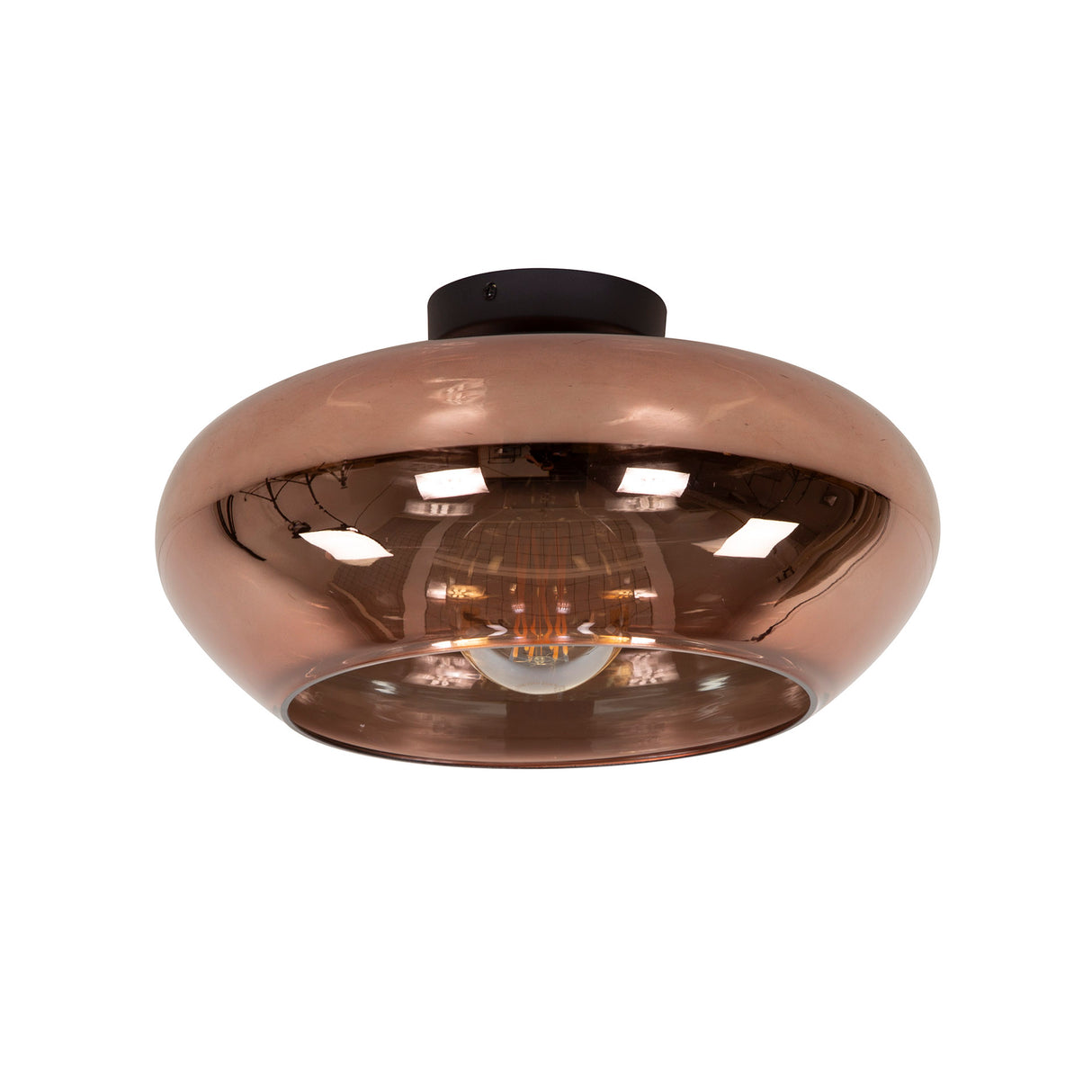 Plafondlampen - Plafondlamp Phil 1 - lichts koperkleuig glas - Dimehouse