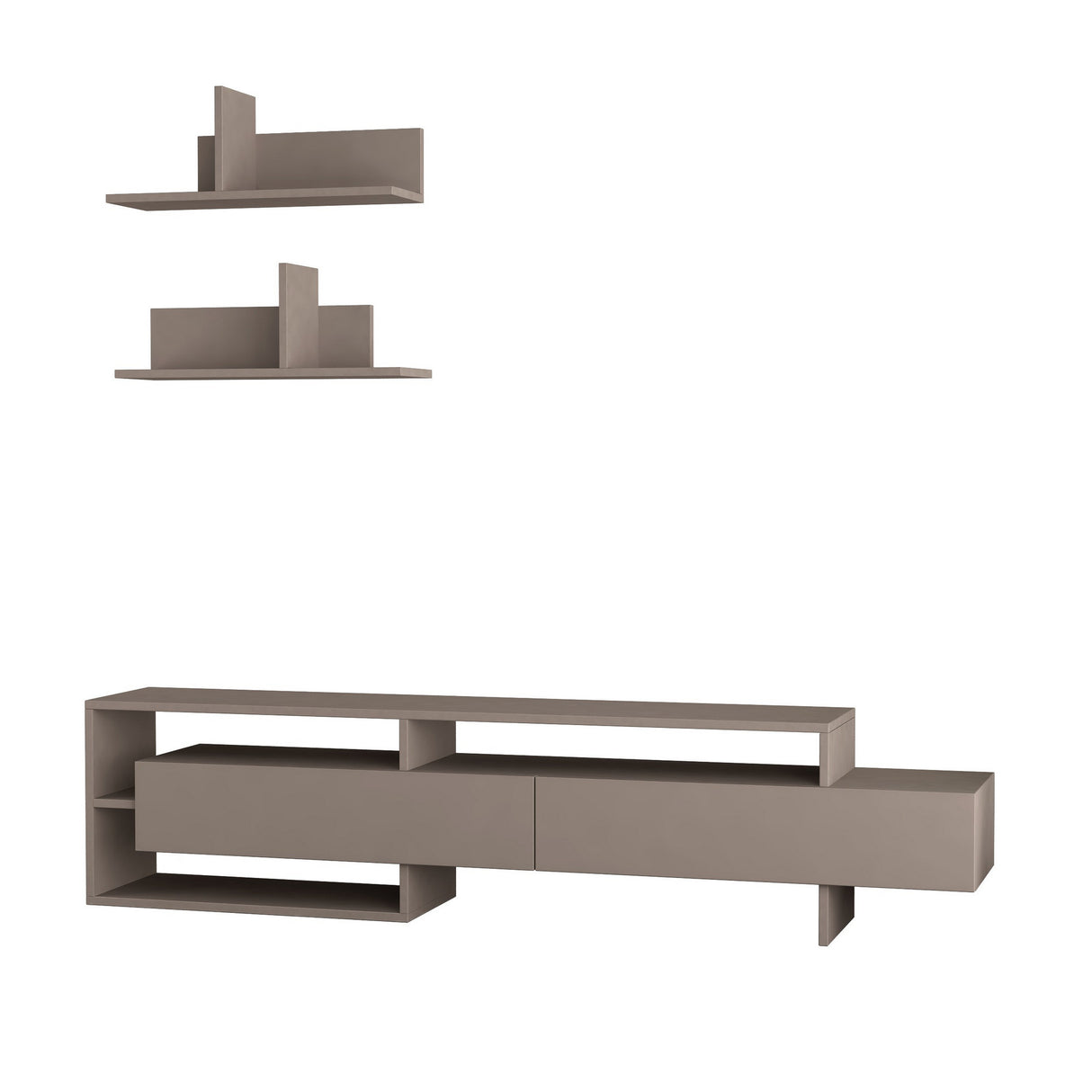TV Meubels - TV Meubel Set Gara Mokka Melamine 180x42x32 cm - Dimehouse