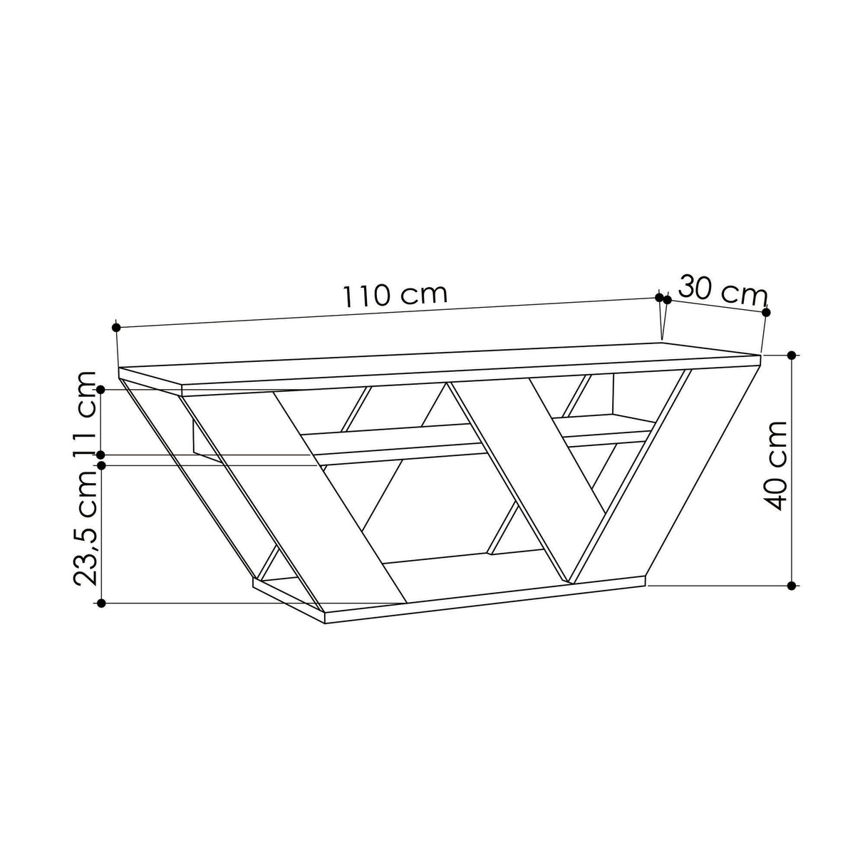 TV Meubels - TV Meubel Pipralla Antraciet Melamine 110x40x30 cm - Dimehouse