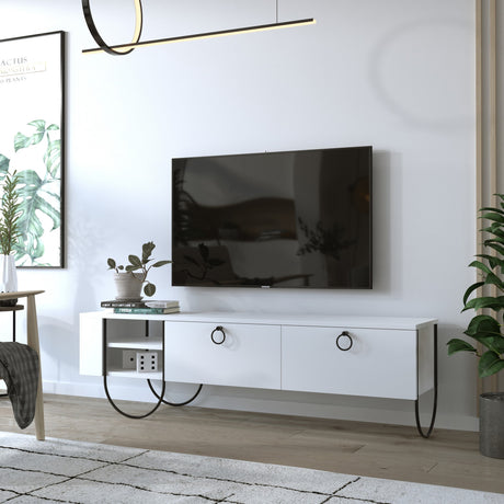TV Meubels - TV Meubel Norfolk Wit Melamine 150x44x36 cm - Dimehouse