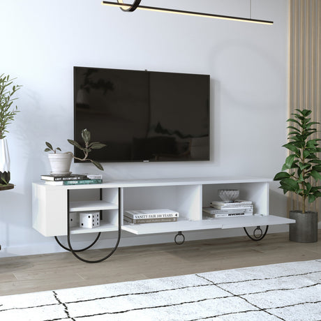 TV Meubels - TV Meubel Norfolk Wit Melamine 150x44x36 cm - Dimehouse