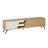 TV Meubels - TV Meubel Fiona Eik Wit Melamine 180x48x35,6 cm - Dimehouse
