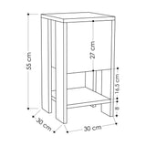 Nachtkastjes - Nachtkastje Ema Wit Melamine 30x55x30 cm - Dimehouse
