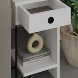Nachtkastjes - Nachtkastje Sirius Rechts Wit Melamine 32x61x30 cm - Dimehouse