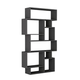 Boekenkasten - Asymmetrische boekenkast antraciet melamine Karmato 96x168,5x25,5 cm - Dimehouse