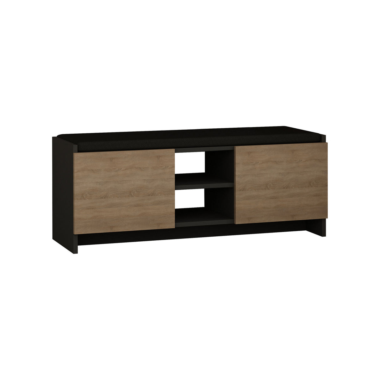 Skoskab Eg med antracitmelamin - seks rum - 110x43x37 cm - Zulla