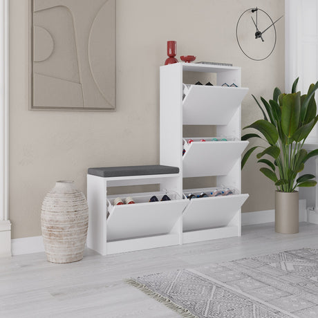 Skoskab Dude Hvid Melamin 105x118,5x26 cm